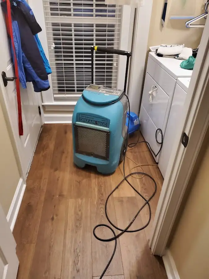 Commercial dehumidifier deployed for Flood Damage Cleanup in Brookshire